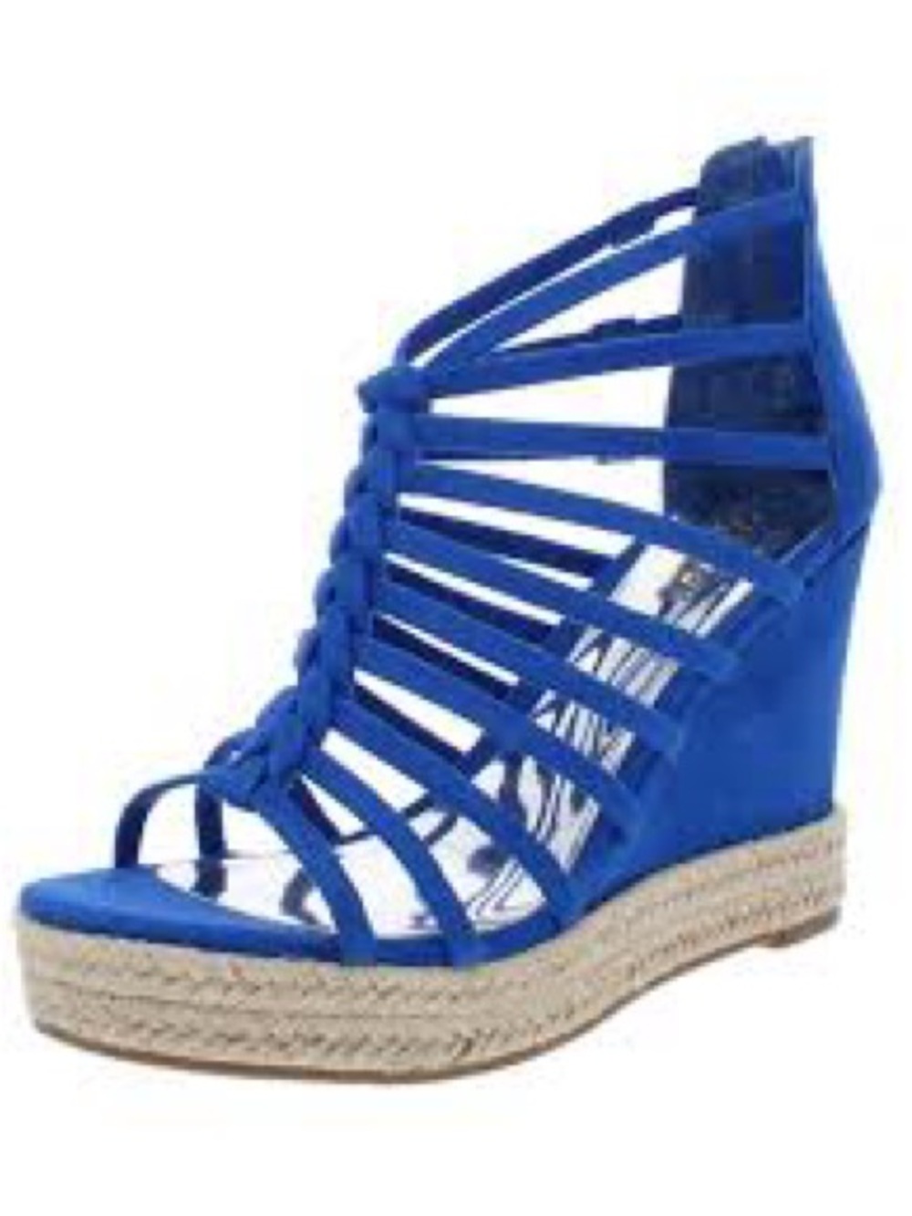 Carlos by carlos Santana Royal blue strappy wedge heels